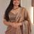 Gold sequinned satin saree