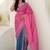 Multicolor bandhani beads and stones jute cotton saree