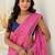 Multicolor bandhani beads and stones jute cotton saree