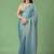 Blue women ethnic motifs woven design saree