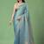 Blue women ethnic motifs woven design saree