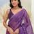 Multicolor bandhani beads and stones jute cotton saree