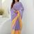Purple embroidered  chiffon saree
