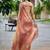 Peach ethnic motifs embroidered organza saree