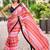 Multicolor striped sequinned organza saree