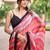 Multicolor striped sequinned organza saree