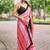 Multicolor striped sequinned organza saree