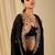 Black ethnic motifs embroidered organza saree