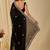 Black ethnic motifs embroidered organza saree