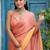 Orange orange yellow colourblocked  chiffon saree with blouse piece