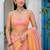 Orange orange yellow colourblocked  chiffon saree with blouse piece