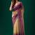 Beige floral zari tissue saree