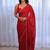 Red sequinned silk cotton saree