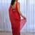Red sequinned silk cotton saree