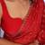 Red sequinned silk cotton saree