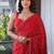 Red sequinned silk cotton saree