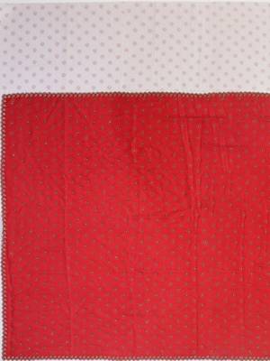 Red sequinned silk cotton saree 5
