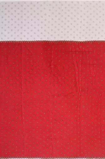 Red sequinned silk cotton saree