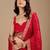Red embellished embroidered organza heavy work saree