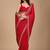 Red embellished embroidered organza heavy work saree