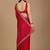 Red embellished embroidered organza heavy work saree