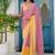 Pink  chiffon saree
