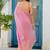 Pink  chiffon saree