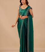Green embellished embroidered organza heavy work saree