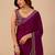 Purple embellished embroidered organza heavy work saree