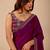 Purple embellished embroidered organza heavy work saree