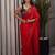 Red embellished sequinned poly chiffon heavy work saree