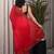 Red embellished sequinned poly chiffon heavy work saree
