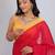 Red sequinned satin saree