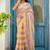 Multicolor striped beads and stones organza saree