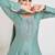 Sage silk blend readymade anarkali suit with embroidery work