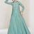 Sage silk blend readymade anarkali suit with embroidery work