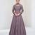 Mauve silk blend readymade anarkali suit with embroidery work