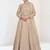 Beige silk blend readymade anarkali suit with embroidery work