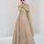 Beige silk blend readymade anarkali suit with embroidery work
