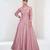 Pink silk blend readymade anarkali suit with embroidery work