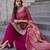 Magenta shimmer readymade suit with embroidery work
