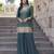 Teal shimmer readymade suit with embroidery work