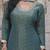 Teal shimmer readymade suit with embroidery work