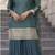 Teal shimmer readymade suit with embroidery work