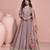 lavender viscose readymade anarkali suit with embroidery work