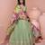 Sage viscose readymade anarkali suit with embroidery work