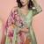 Sage viscose readymade anarkali suit with embroidery work