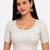 White spandex golden zari straight line stretchable readymade saree blouse