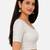White spandex golden zari straight line stretchable readymade saree blouse