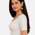 White spandex golden zari straight line stretchable readymade saree blouse